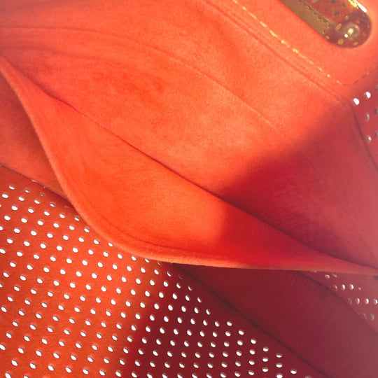 HERMES Tote Bag canvas Red Sac de Pansage Groom Women Used Authentic