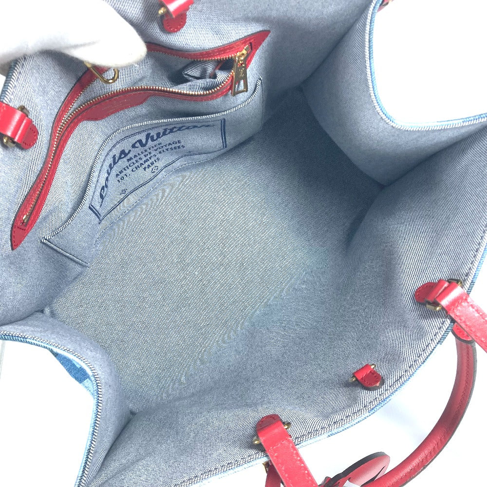 LOUIS VUITTON Tote Bag M44992 Denim, Leather blue Monogram denim On-the-go GM