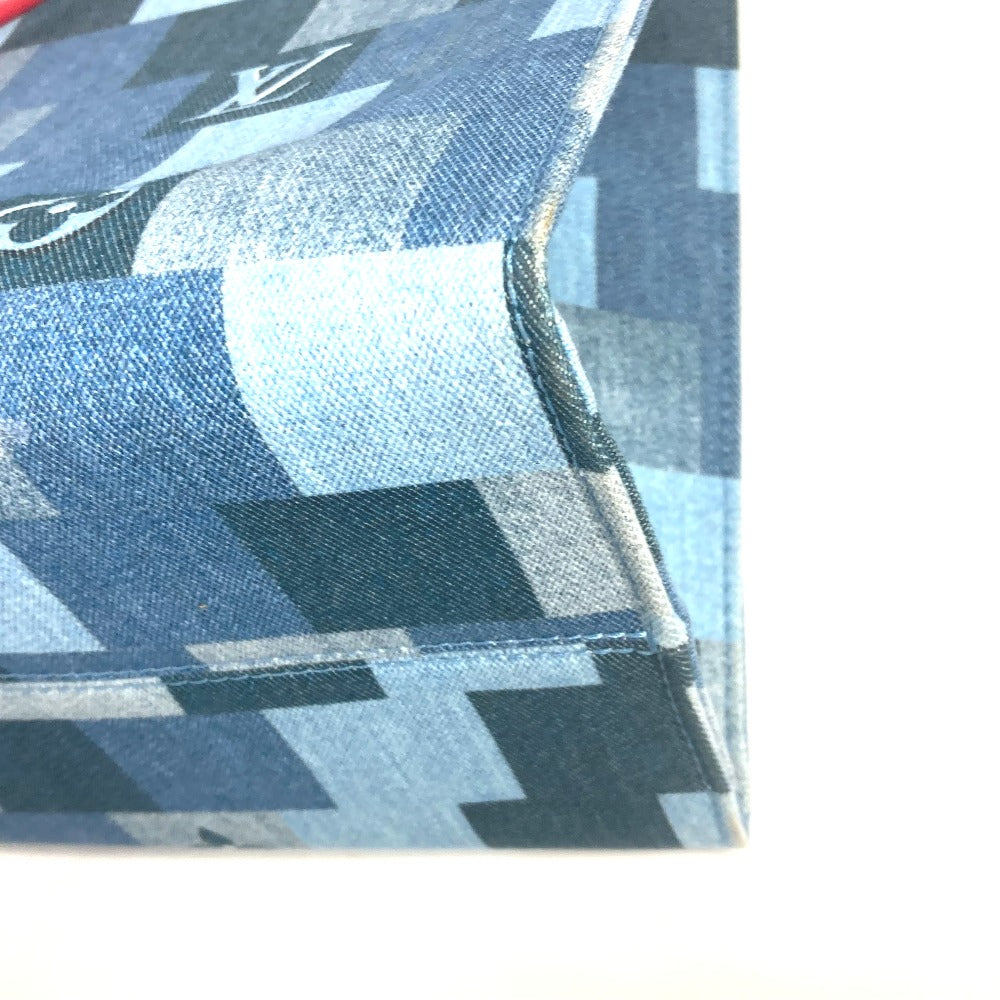 LOUIS VUITTON Tote Bag M44992 Denim, Leather blue Monogram denim On-the-go GM