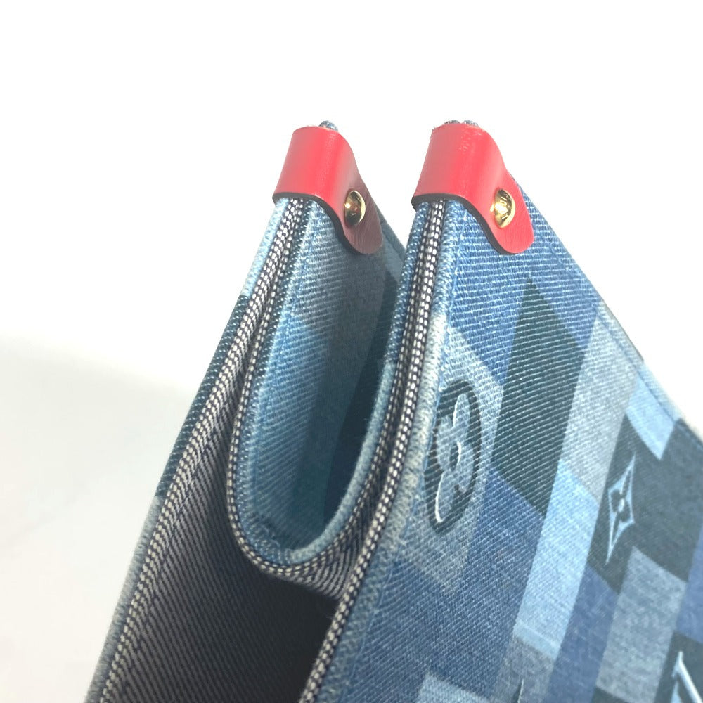 LOUIS VUITTON Tote Bag M44992 Denim, Leather blue Monogram denim On-the-go GM