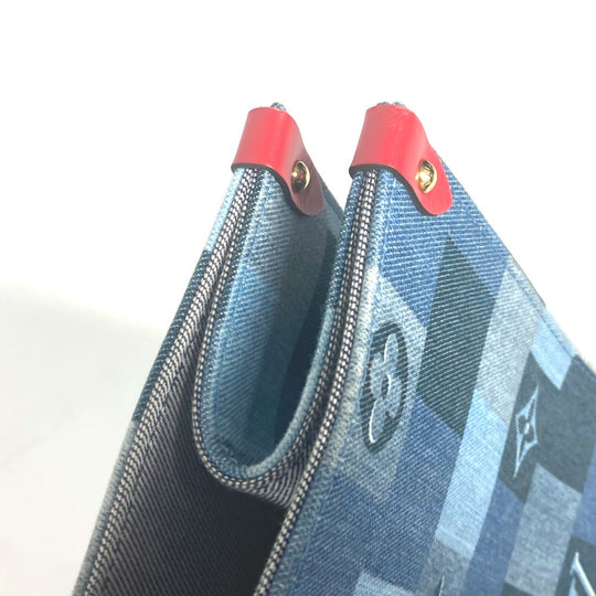 LOUIS VUITTON Tote Bag M44992 Denim, Leather blue Monogram denim On-the-go GM