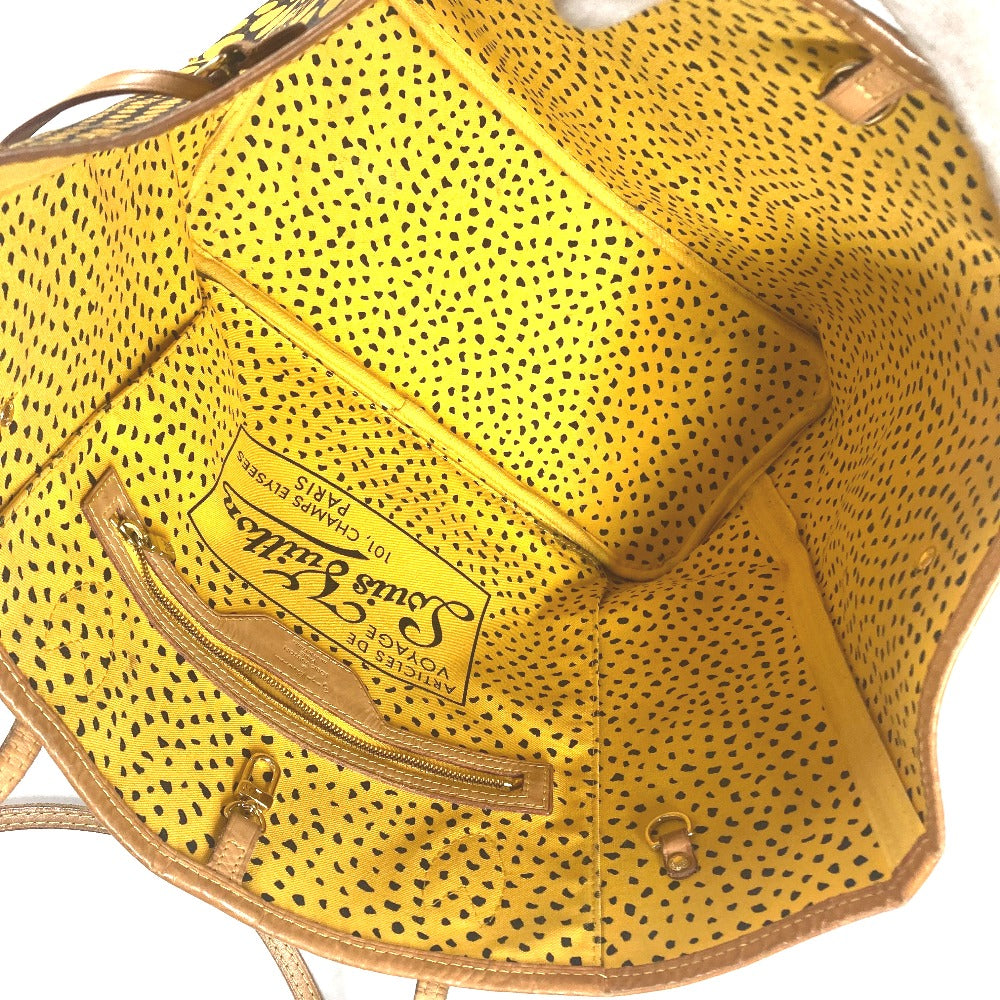 LOUIS VUITTON Tote Bag M40685 Monogram canvas yellow Yayoi Kusama collaboration monogram wave dot Neverfull MM