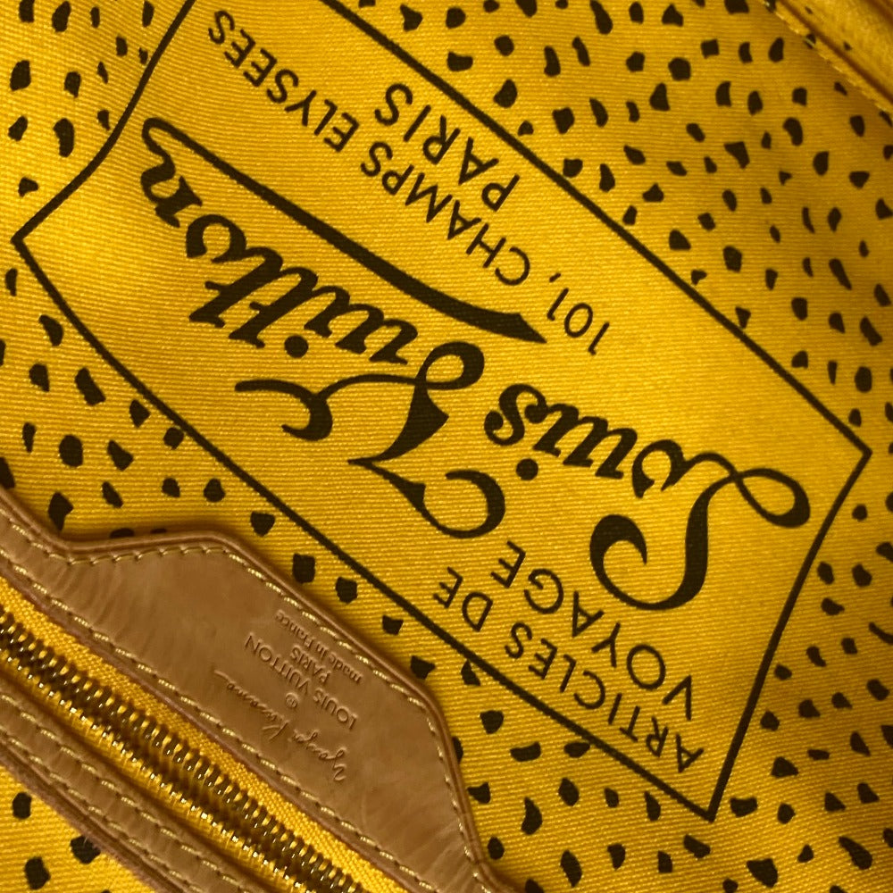 LOUIS VUITTON Tote Bag M40685 Monogram canvas yellow Yayoi Kusama collaboration monogram wave dot Neverfull MM