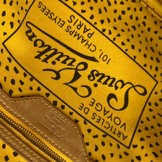 LOUIS VUITTON Tote Bag M40685 Monogram canvas yellow Yayoi Kusama collaboration monogram wave dot Neverfull MM