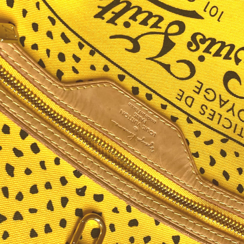 LOUIS VUITTON Tote Bag M40685 Monogram canvas yellow Yayoi Kusama collaboration monogram wave dot Neverfull MM
