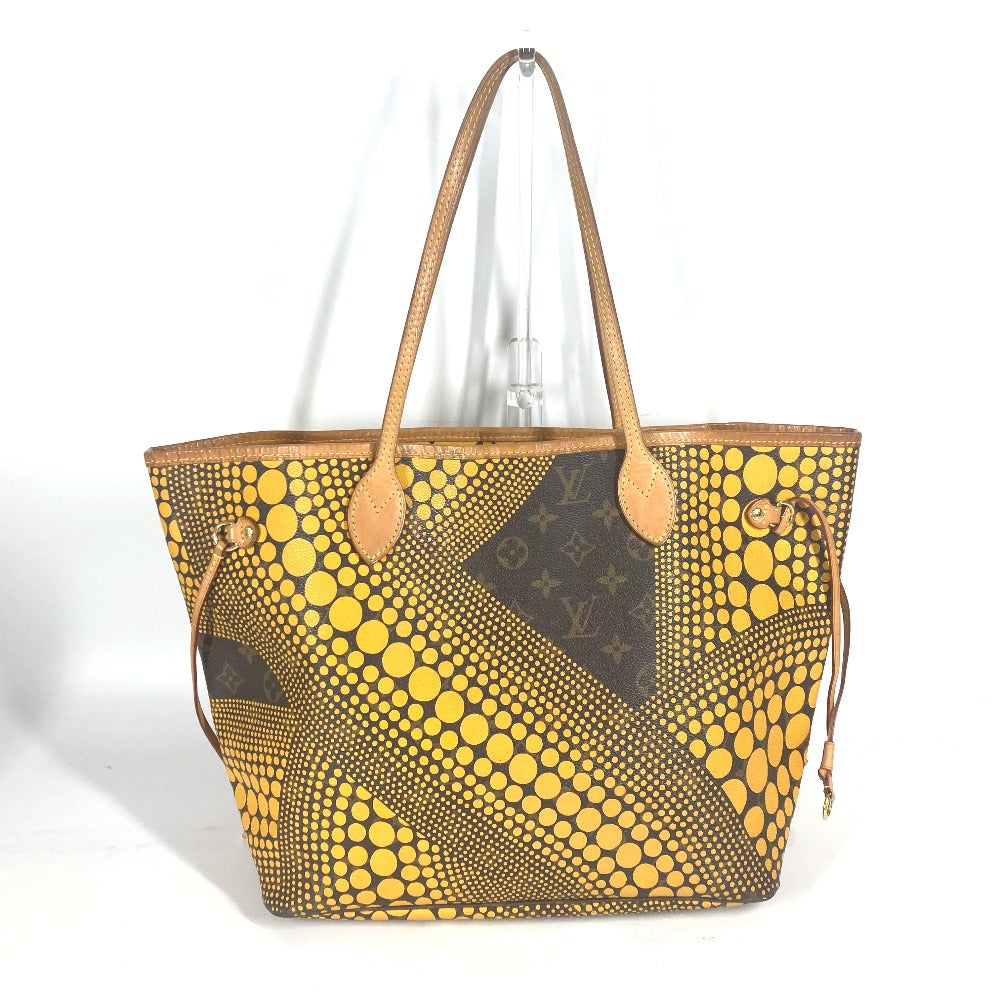 LOUIS VUITTON Tote Bag M40685 Monogram canvas yellow Yayoi Kusama collaboration monogram wave dot Neverfull MM