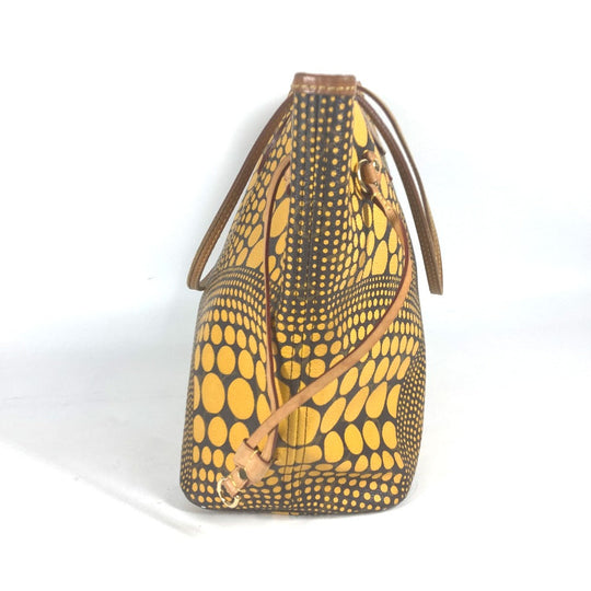 LOUIS VUITTON Tote Bag M40685 Monogram canvas yellow Yayoi Kusama collaboration monogram wave dot Neverfull MM