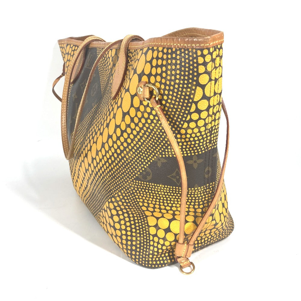 LOUIS VUITTON Tote Bag M40685 Monogram canvas yellow Yayoi Kusama collaboration monogram wave dot Neverfull MM