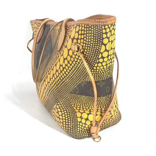 LOUIS VUITTON Tote Bag M40685 Monogram canvas yellow Yayoi Kusama collaboration monogram wave dot Neverfull MM