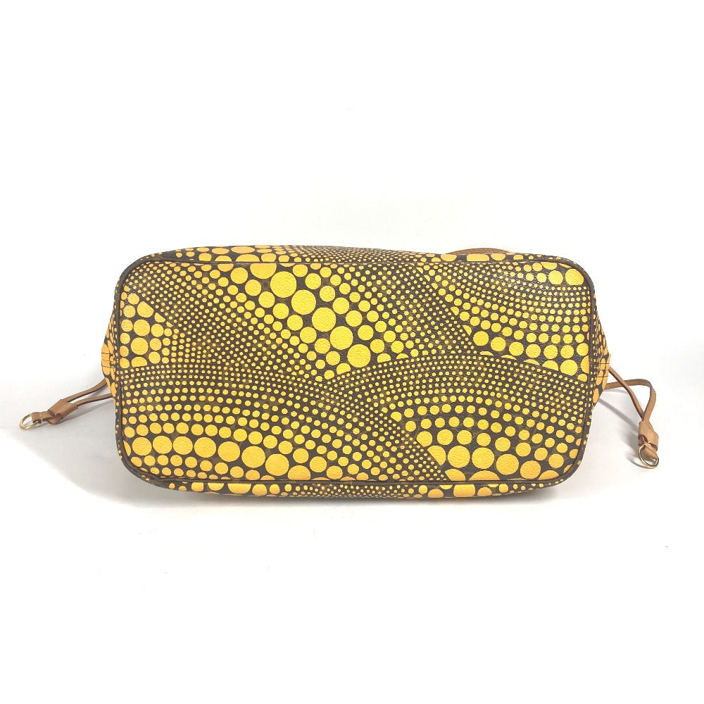LOUIS VUITTON Tote Bag M40685 Monogram canvas yellow Yayoi Kusama collaboration monogram wave dot Neverfull MM