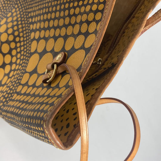 LOUIS VUITTON Tote Bag M40685 Monogram canvas yellow Yayoi Kusama collaboration monogram wave dot Neverfull MM