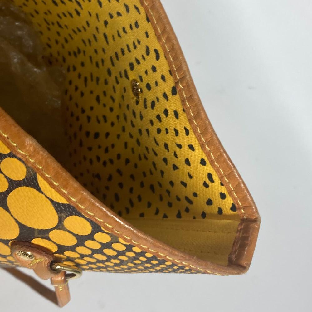 LOUIS VUITTON Tote Bag M40685 Monogram canvas yellow Yayoi Kusama collaboration monogram wave dot Neverfull MM