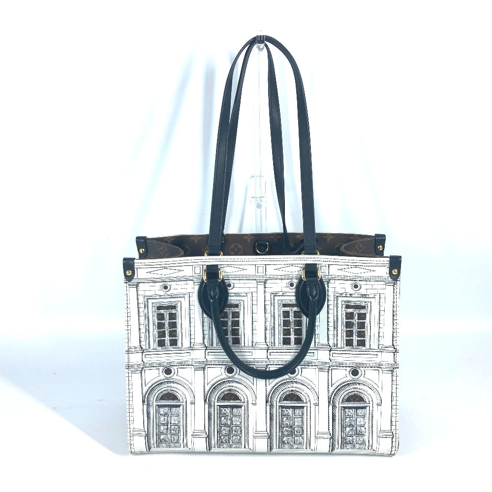 LOUIS VUITTON Shoulder Bag M59264 Calf leather white Nicolas Ghesquire Fornasetti On the Go MM Women Used Authentic