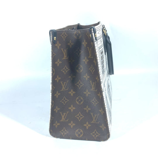 LOUIS VUITTON Shoulder Bag M59264 Calf leather white Nicolas Ghesquire Fornasetti On the Go MM Women Used Authentic