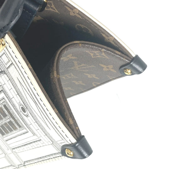 LOUIS VUITTON Shoulder Bag M59264 Calf leather white Nicolas Ghesquire Fornasetti On the Go MM Women Used Authentic