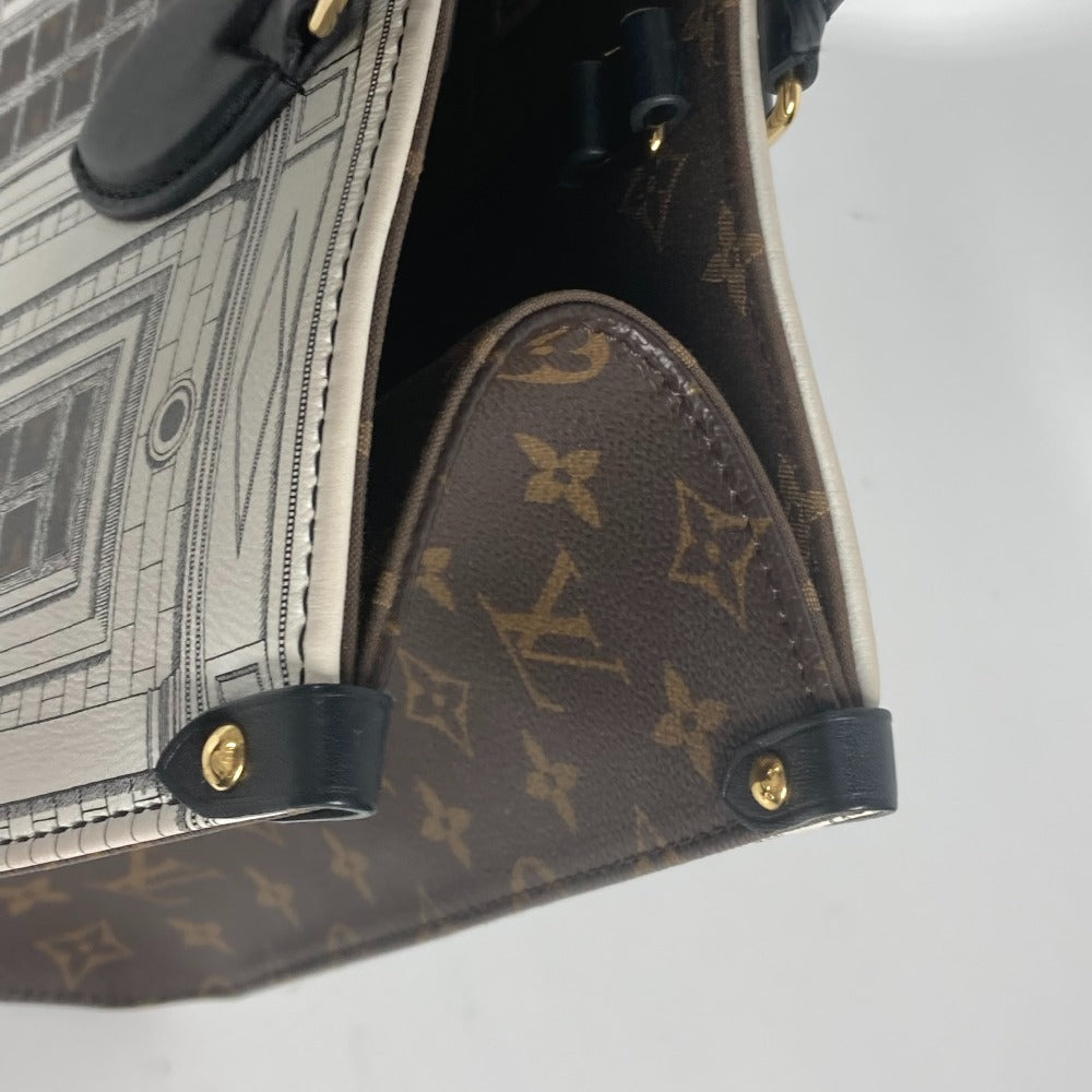 LOUIS VUITTON Shoulder Bag M59264 Calf leather white Nicolas Ghesquire Fornasetti On the Go MM Women Used Authentic