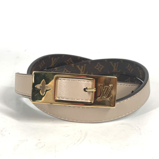 LOUIS VUITTON belt M8370Y Monogram canvas, leather Brown Monogram Belt: LV Duo 18MM reversible Women 70 Used Authentic