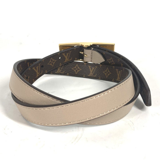 LOUIS VUITTON belt M8370Y Monogram canvas, leather Brown Monogram Belt: LV Duo 18MM reversible Women 70 Used Authentic