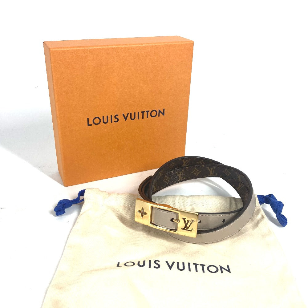 LOUIS VUITTON belt M8370Y Monogram canvas, leather Brown Monogram Belt: LV Duo 18MM reversible Women 70 Used Authentic