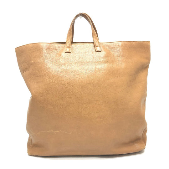 BVLGARI Tote Bag leather Brown S.Bulgari logo Women Used Authentic