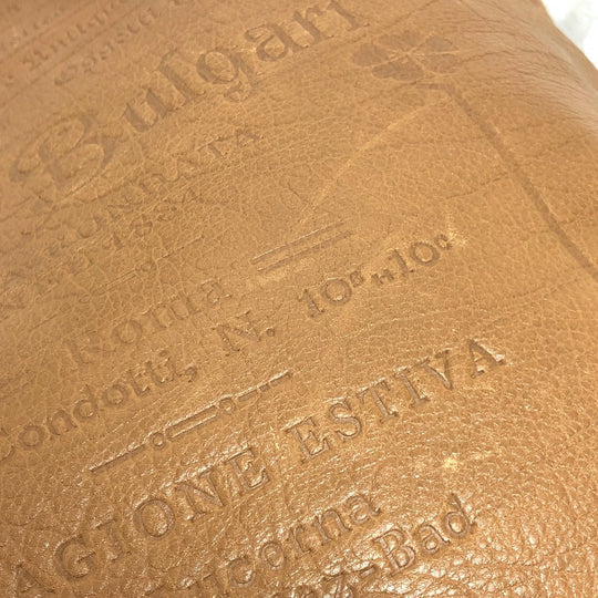 BVLGARI Tote Bag leather Brown S.Bulgari logo Women Used Authentic