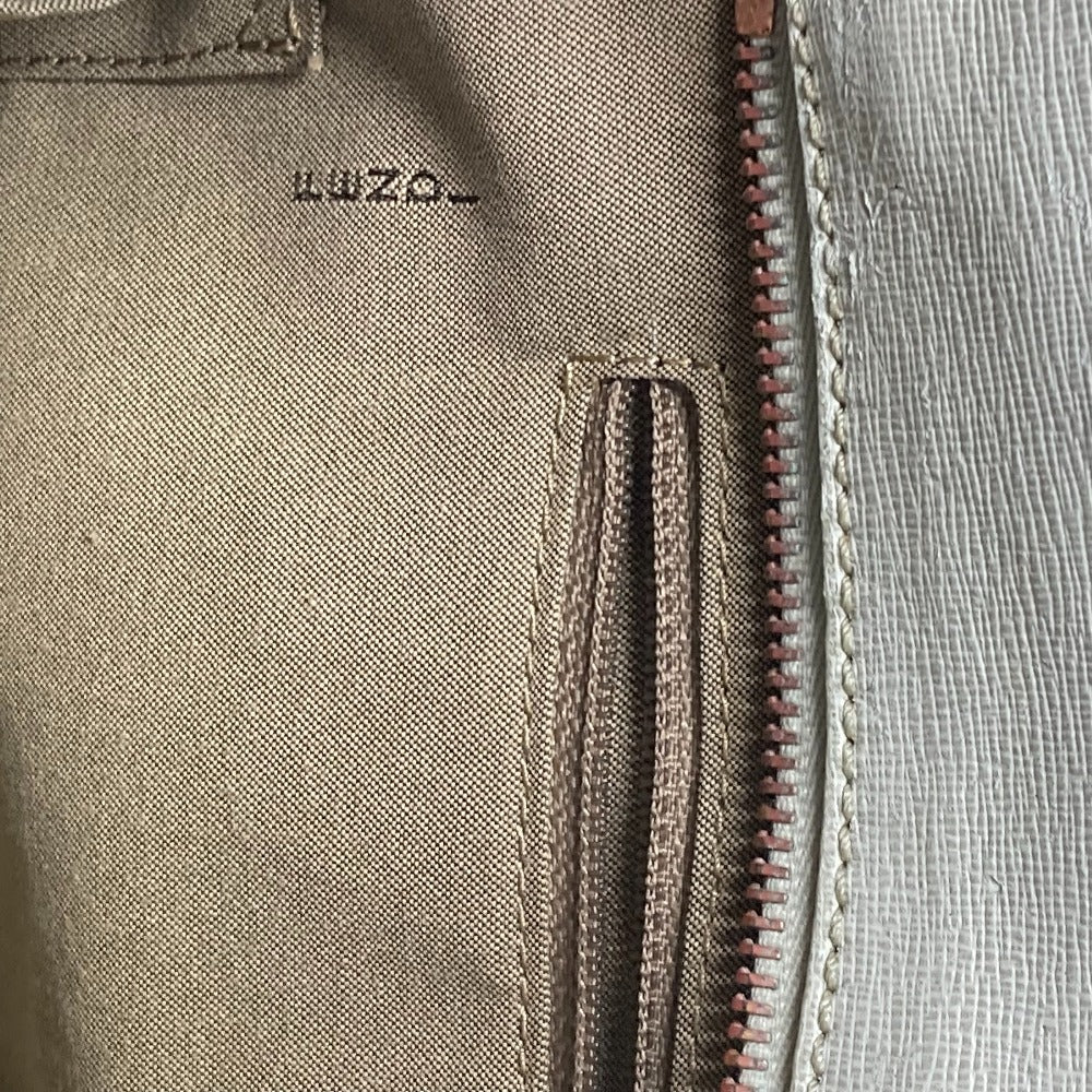 FENDI Shoulder Bag 8BH185 Leather / canvas white Bag Shoulder Bag Tote Bag Zucca logo metal plate Women Used Authentic