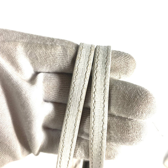 FENDI Shoulder Bag 8BH185 Leather / canvas white Bag Shoulder Bag Tote Bag Zucca logo metal plate Women Used Authentic
