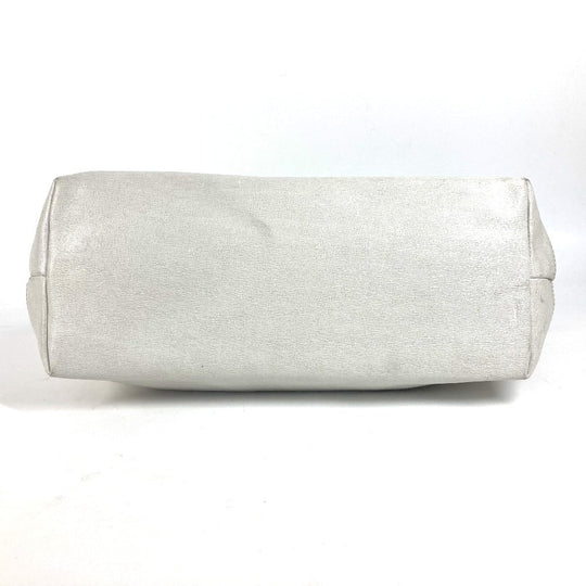 FENDI Shoulder Bag 8BH185 Leather / canvas white Bag Shoulder Bag Tote Bag Zucca logo metal plate Women Used Authentic