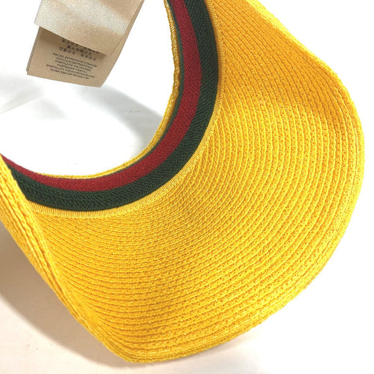 GUCCI Sun visor 696481 Raffia yellow Adidas adidas collaboration logo Sherry Line unisex(Unisex) S Used Authentic