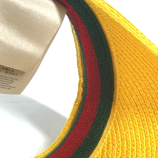 GUCCI Sun visor 696481 Raffia yellow Adidas adidas collaboration logo Sherry Line unisex(Unisex) S Used Authentic