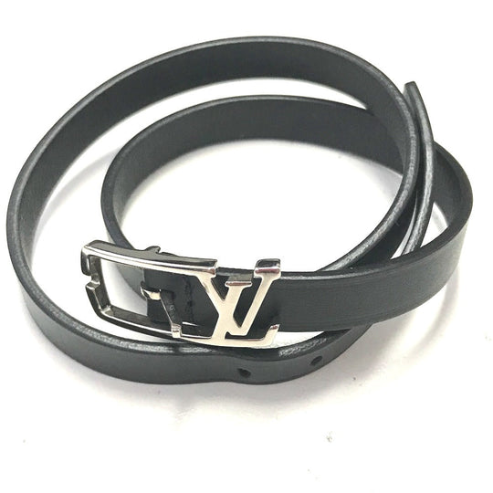 LOUIS VUITTON bracelet M6257E leather black Double bracelet brasle neogram mens Used Authentic