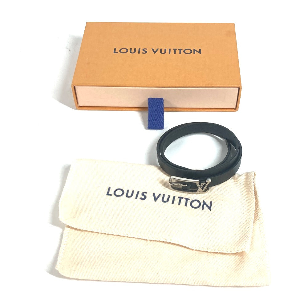 LOUIS VUITTON bracelet M6257E leather black Double bracelet brasle neogram mens Used Authentic