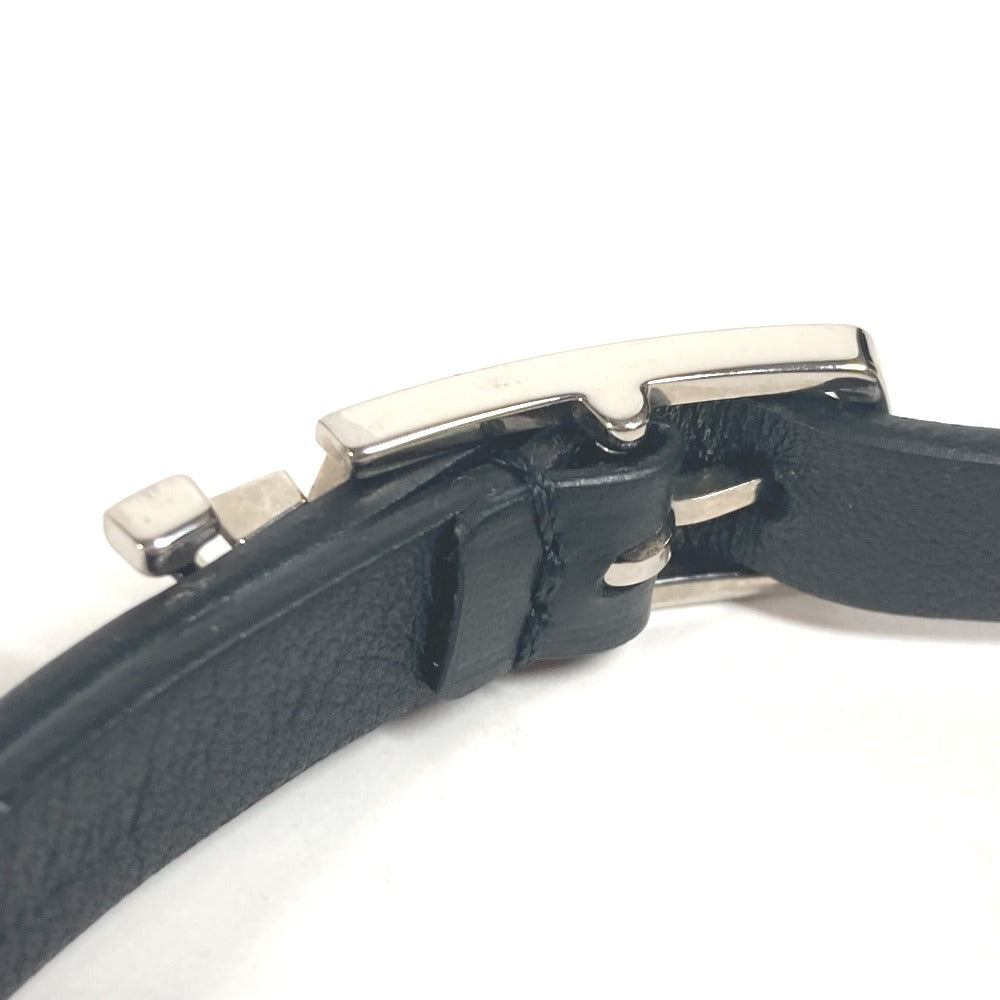 LOUIS VUITTON bracelet M6257E leather black Double bracelet brasle neogram mens Used Authentic