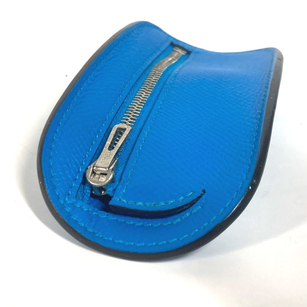 HERMES Coin case Epsom blue SURF mens(Unisex) Used Authentic