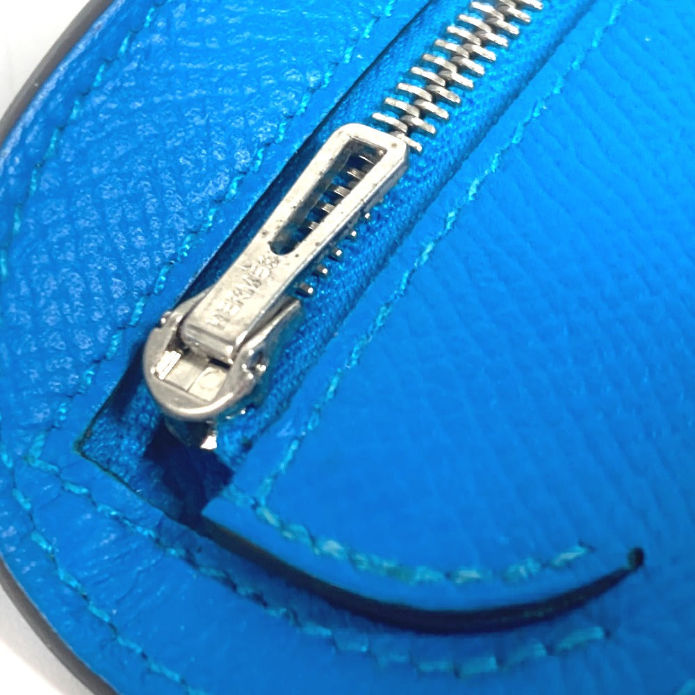 HERMES Coin case Epsom blue SURF mens(Unisex) Used Authentic