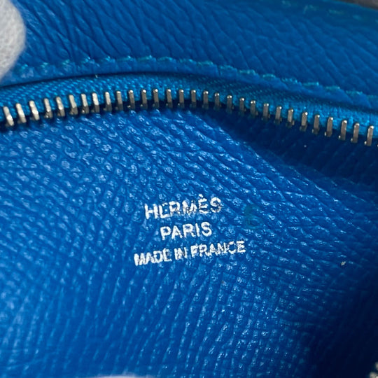 HERMES Coin case Epsom blue SURF mens(Unisex) Used Authentic
