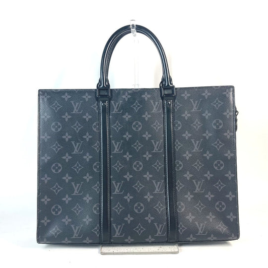 LOUIS VUITTON Handbag M45265 Monogram Eclipse Canvas black Monogram Eclipse Sac Plat Horizontal Zip mens Used Authentic
