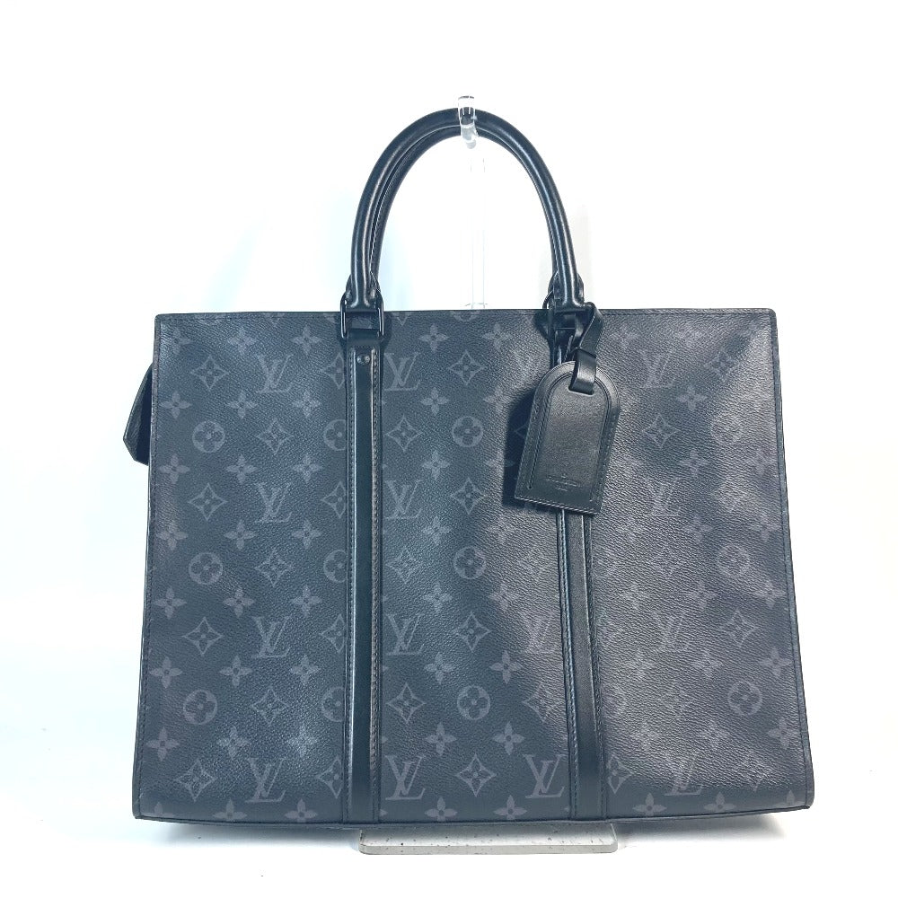LOUIS VUITTON Handbag M45265 Monogram Eclipse Canvas black Monogram Eclipse Sac Plat Horizontal Zip mens Used Authentic