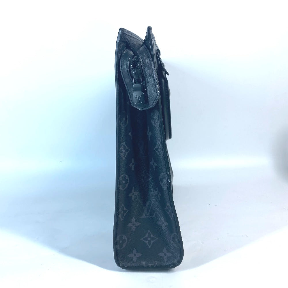 LOUIS VUITTON Handbag M45265 Monogram Eclipse Canvas black Monogram Eclipse Sac Plat Horizontal Zip mens Used Authentic