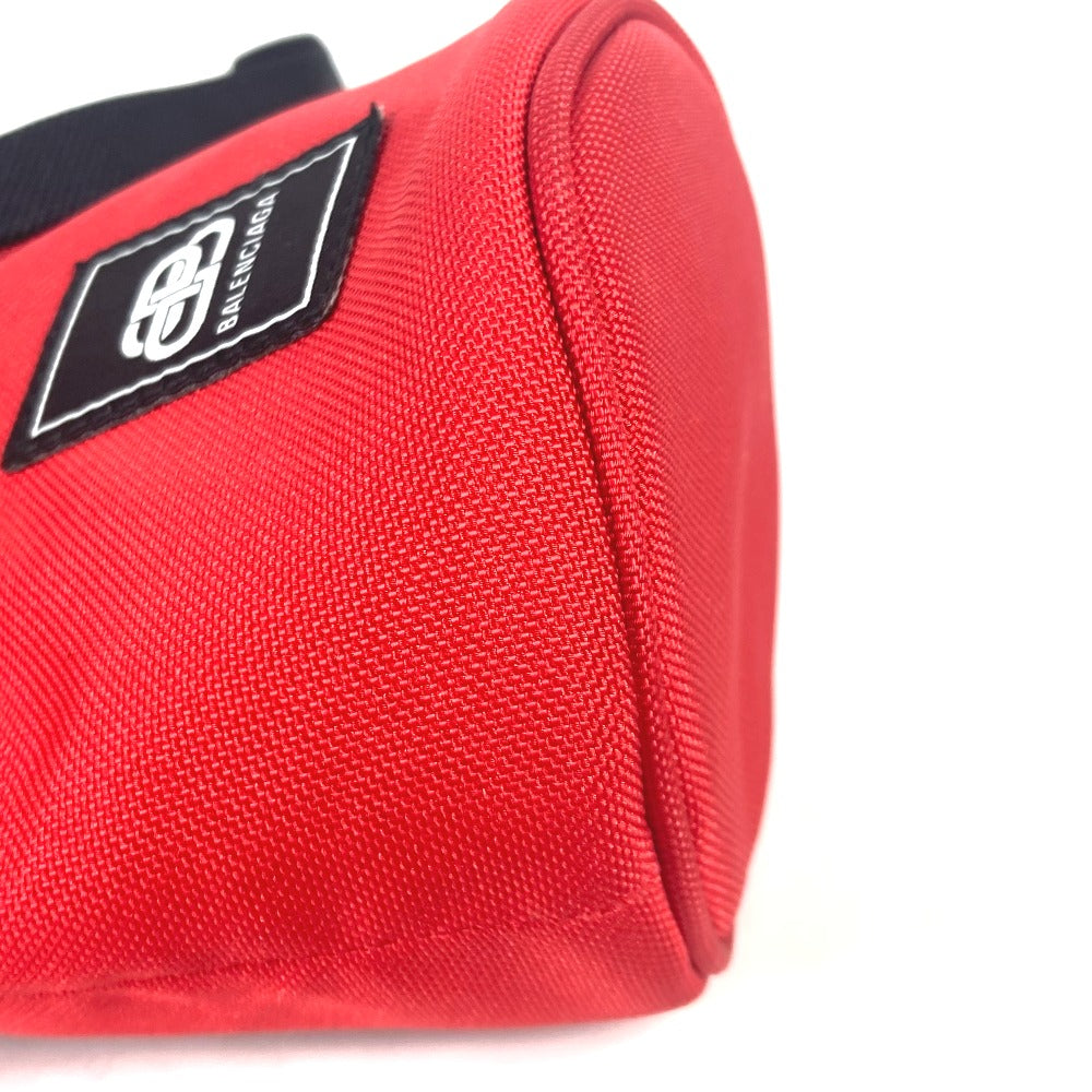 BALENCIAGA Shoulder Bag 618193 Nylon canvas Red WEEKEND logo Bottle holder Women(Unisex) Used Authentic