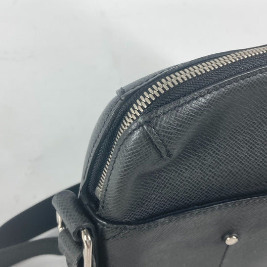 LOUIS VUITTON Shoulder Bag M30238 Taiga Leather black Taiga Watcher Messenger PM mens Used Authentic