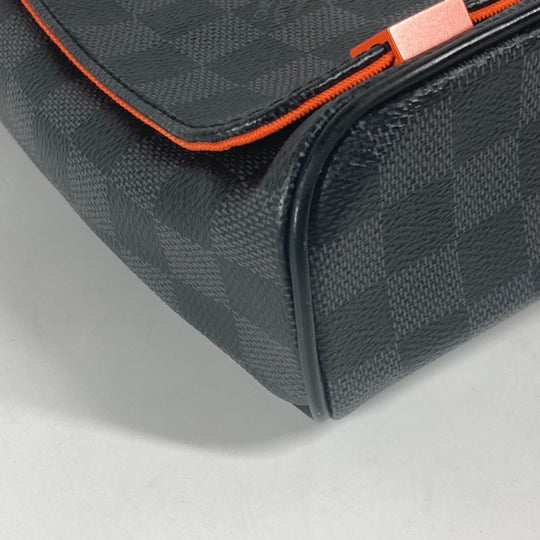 LOUIS VUITTON Shoulder Bag N42405 Damier Grafitto Canvas black Damier Grafitte District PM mens Used Authentic