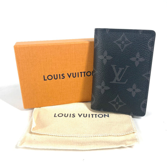 LOUIS VUITTON Card Case M61696 Monogram Eclipse Canvas black Monogram Eclipse Card Case Organizer de Poche mens Used Authentic