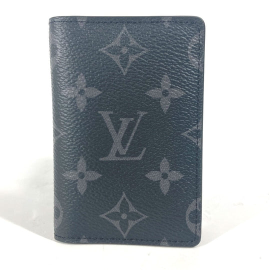 LOUIS VUITTON Card Case M61696 Monogram Eclipse Canvas black Monogram Eclipse Card Case Organizer de Poche mens Used Authentic