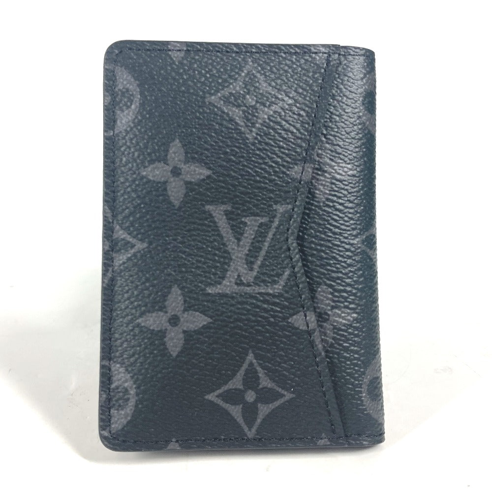 LOUIS VUITTON Card Case M61696 Monogram Eclipse Canvas black Monogram Eclipse Card Case Organizer de Poche mens Used Authentic