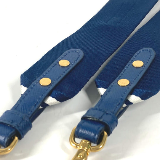 PRADA Shoulder strap Leather / canvas blue stripe mens(Unisex) Used Authentic