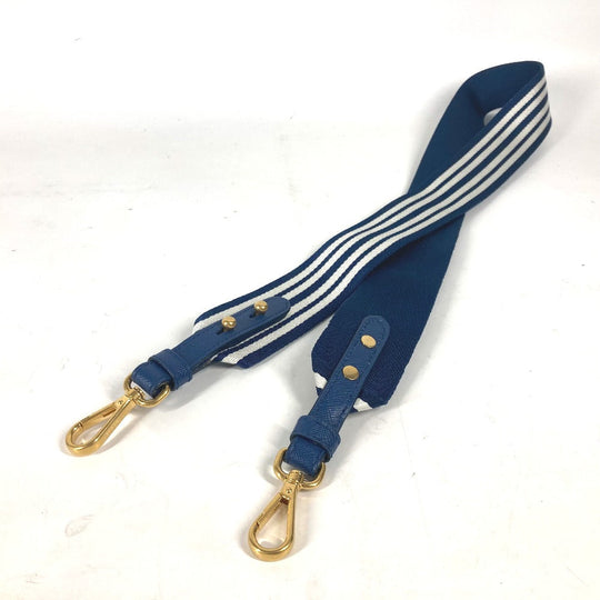 PRADA Shoulder strap Leather / canvas blue stripe mens(Unisex) Used Authentic
