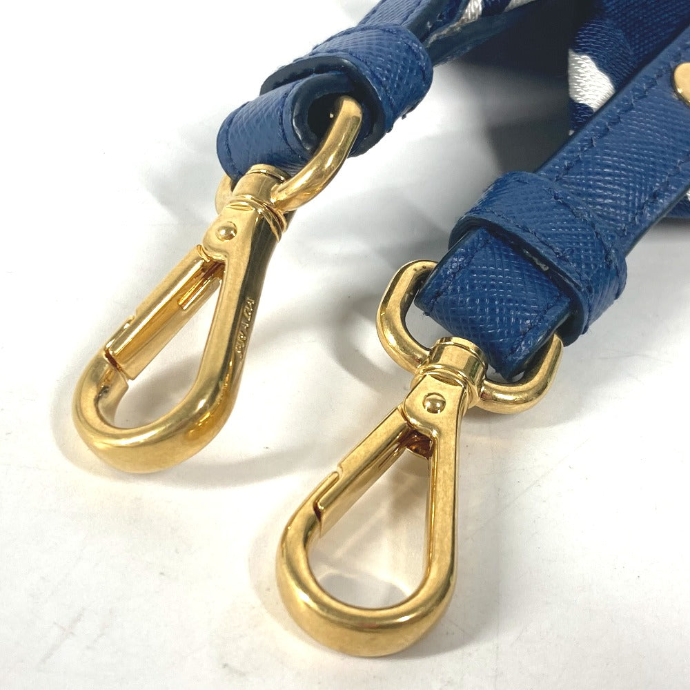 PRADA Shoulder strap Leather / canvas blue stripe mens(Unisex) Used Authentic