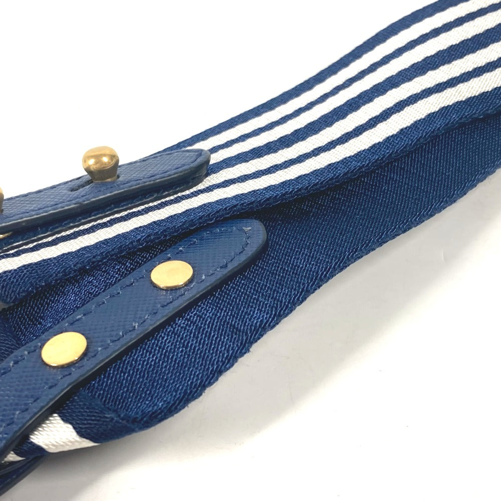 PRADA Shoulder strap Leather / canvas blue stripe mens(Unisex) Used Authentic