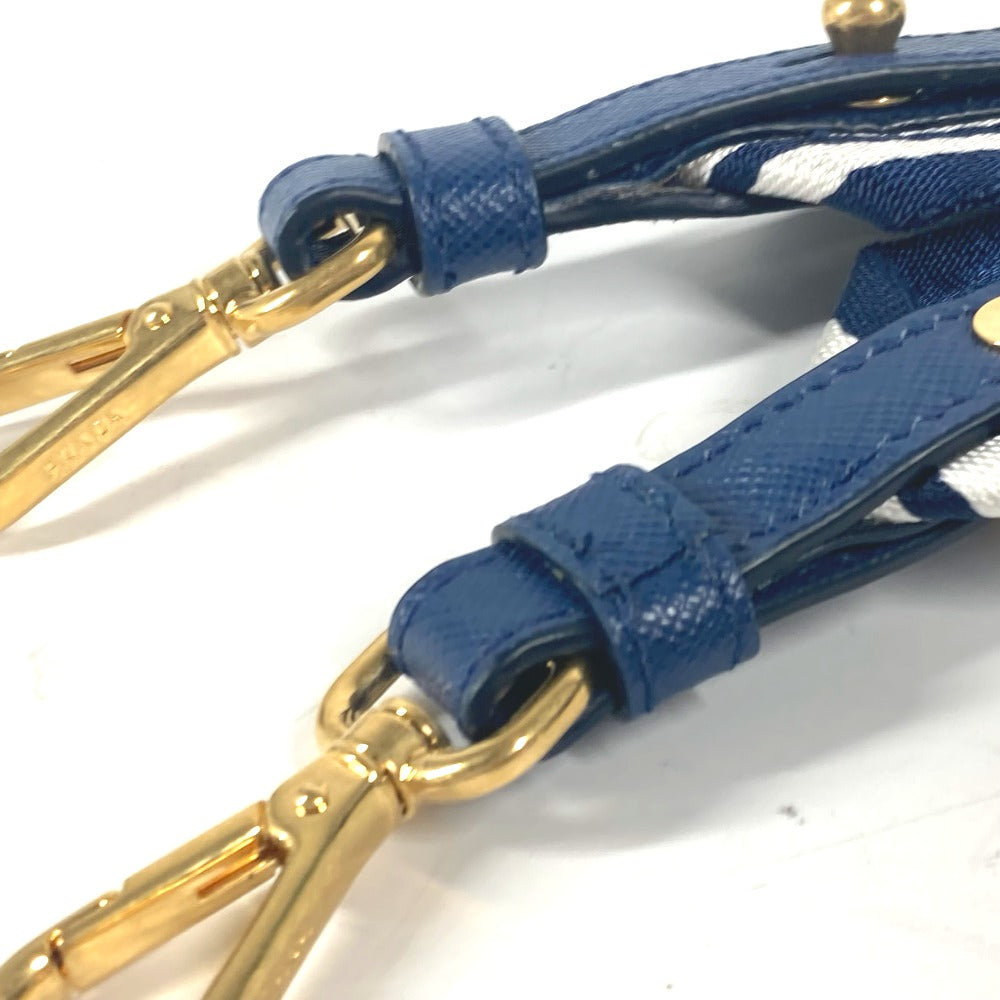 PRADA Shoulder strap Leather / canvas blue stripe mens(Unisex) Used Authentic